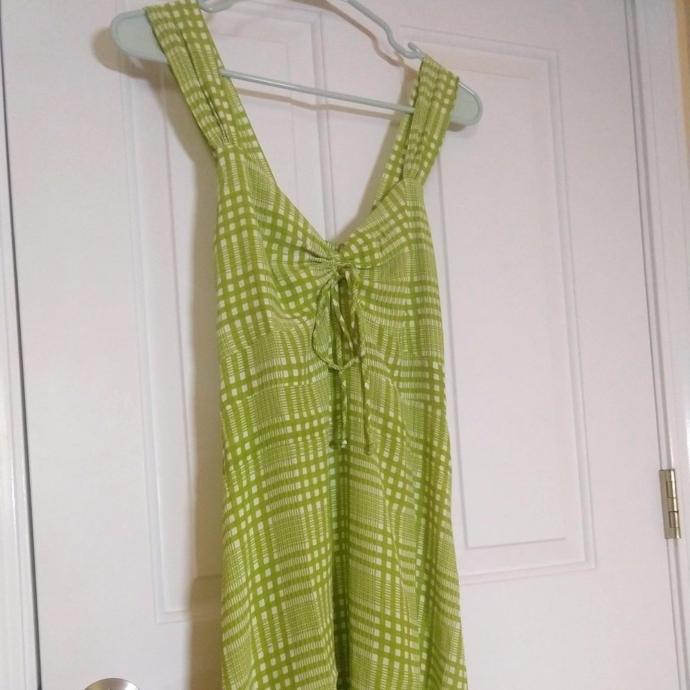 Faithfull the Brand lime green and white dress